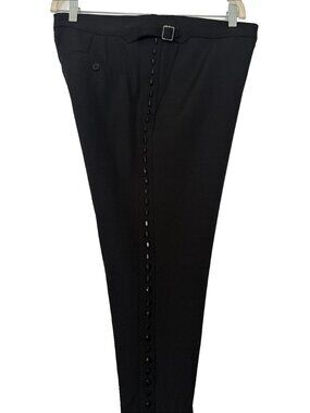 NWT Burberry Men's Wool Trousers Sz 34 Crystal Embellished Straight Leg